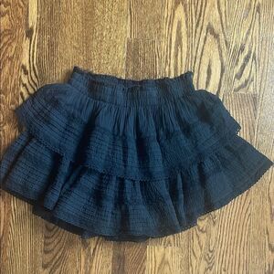 Aerie Rock N Ruffle Flowy Mini Skirt Size Small Black